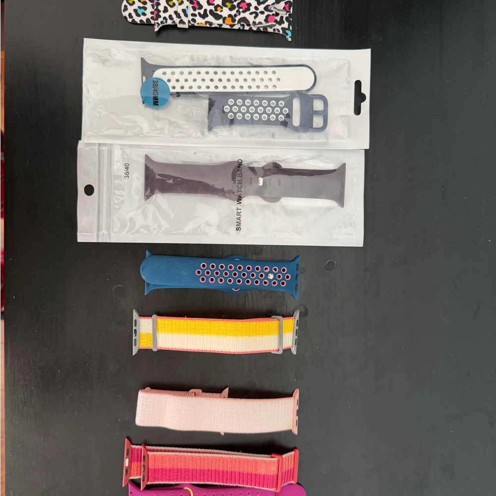 Apple Watch Bands in Red, Pink, Black, White, Orange, Blue, Tan, multiple colors - Picture 2 of 2